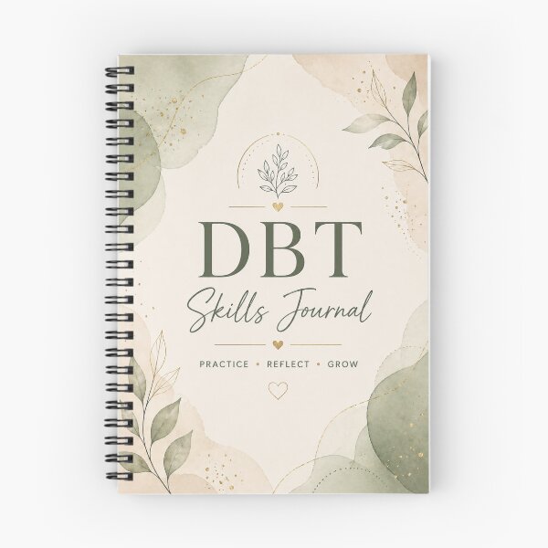 Item preview, DBT Skills Journal Mental Health Recovery Therapy Notebook designed and sold by ArcanePrintsxo.