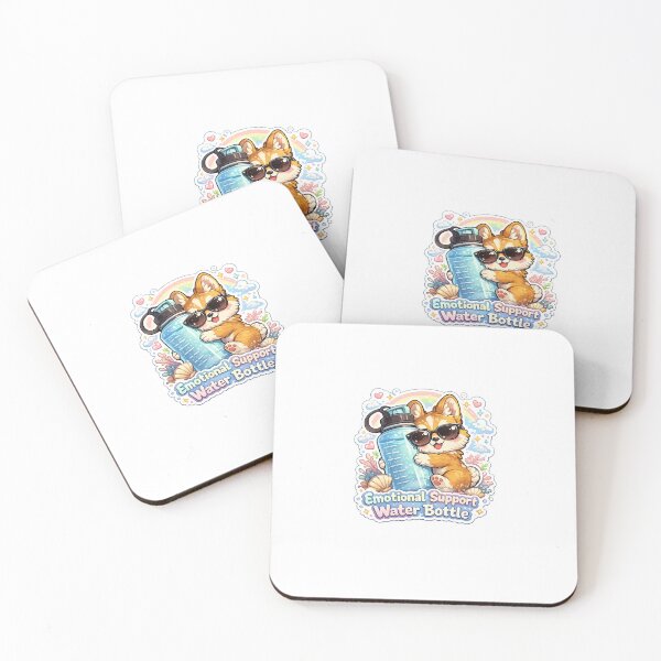 Item preview, Chibi corgi in sunglasses hugging giant water bottle designed and sold by SparkVault.