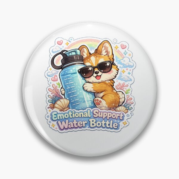 Item preview, Chibi corgi in sunglasses hugging giant water bottle designed and sold by SparkVault.
