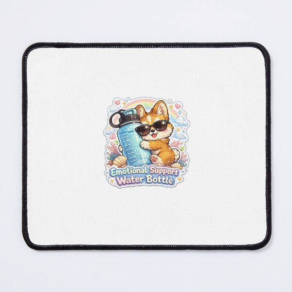 Item preview, Chibi corgi in sunglasses hugging giant water bottle designed and sold by SparkVault.