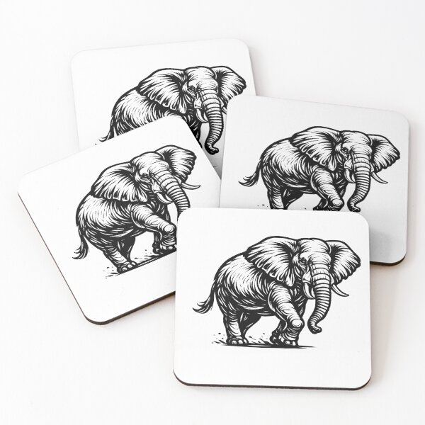 Item preview, Elephant - Bold Line Realistic Illustration designed and sold by Minimalisticaly.