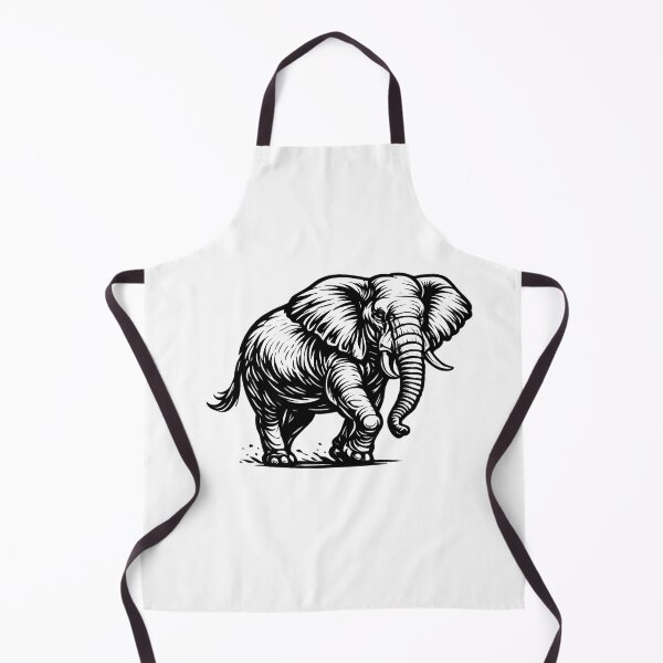 Aperçu de l'œuvre Éléphant - Illustration réaliste au trait épais créée et vendue par Minimalisticaly.