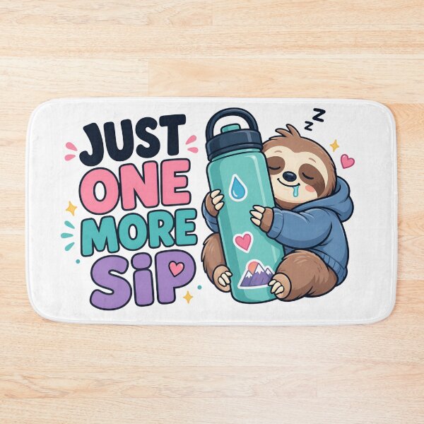 Item preview, Just One More Sip Funny Sloth Hydration designed and sold by Fenay Designs.