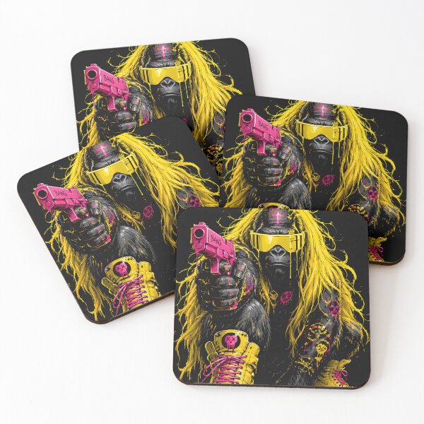 Item preview, Cyberpunk Gorilla Saint with Neon Pink Pistol designed and sold by Highwayman1975.