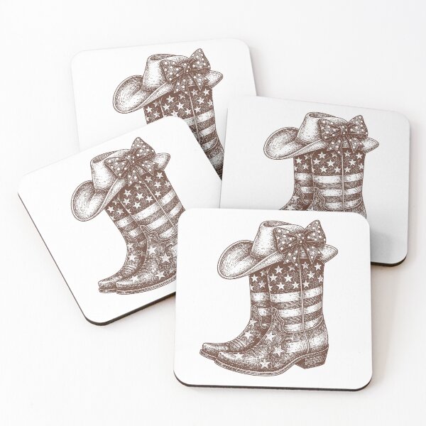 Item preview, Botas vaqueras retro del oeste, bandera estadounidense de vaquera, 4 de julio designed and sold by will freed18.
