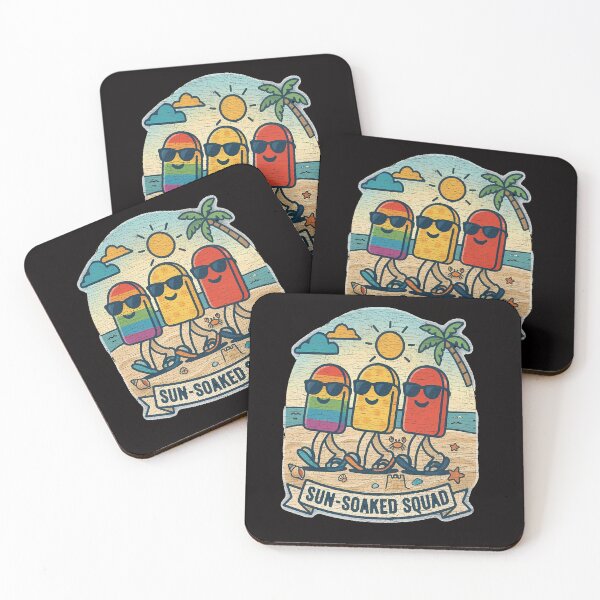 Item preview, Sun-Soaked Squad Vintage Beach Popsicle Art designed and sold by LayercraftArt.