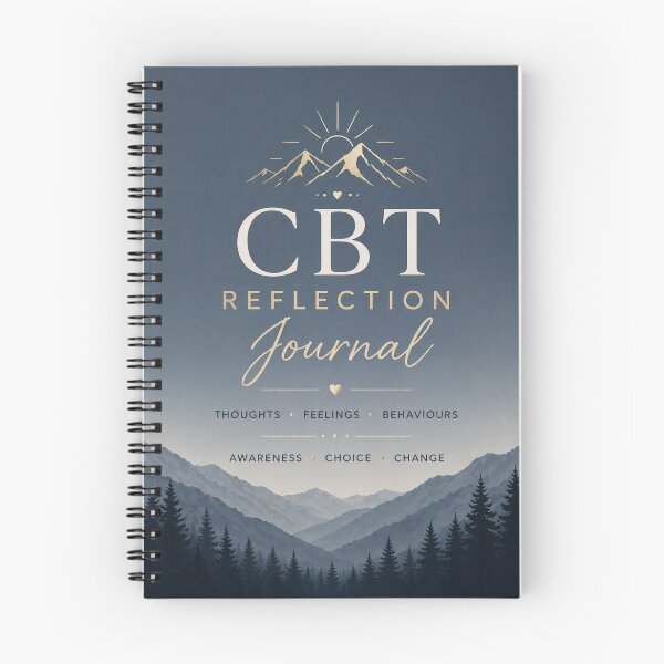 Item preview, CBT Reflection Journal Mental Health Therapy Notebook designed and sold by ArcanePrintsxo.