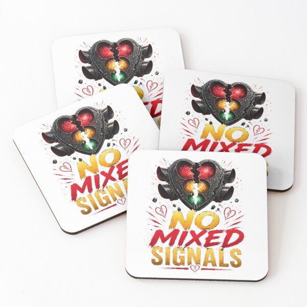 Item preview, No Mixed Signals Heart Traffic Light Relationship Quote Design designed and sold by JagrDesigns.