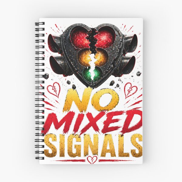 Item preview, No Mixed Signals Heart Traffic Light Relationship Quote Design designed and sold by JagrDesigns.