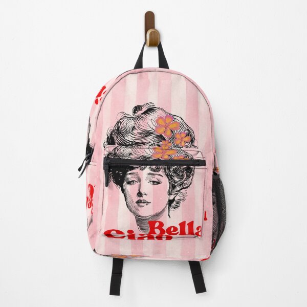 Item preview, Ciao Bella - Vintage Woman Art with Pink Floral Retro Vibes designed and sold by crystalar95.
