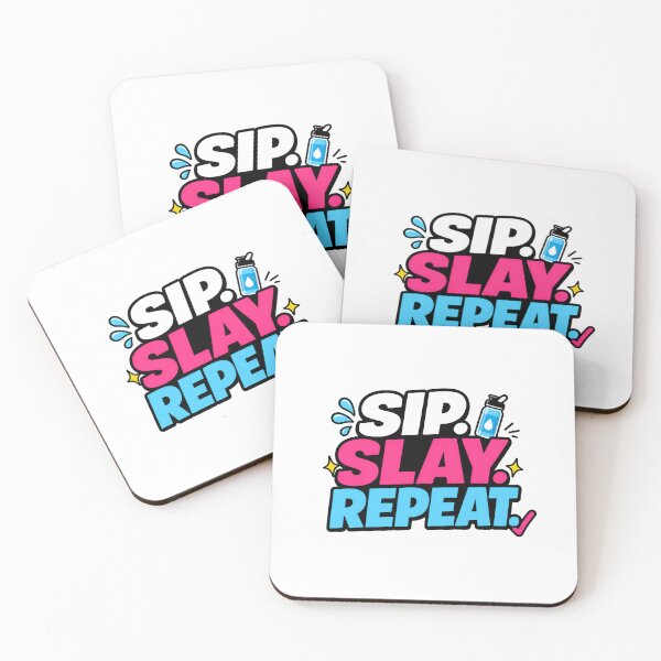 Item preview, Sip Slay Repeat Motivational Hydration Typography designed and sold by Fenay Designs.