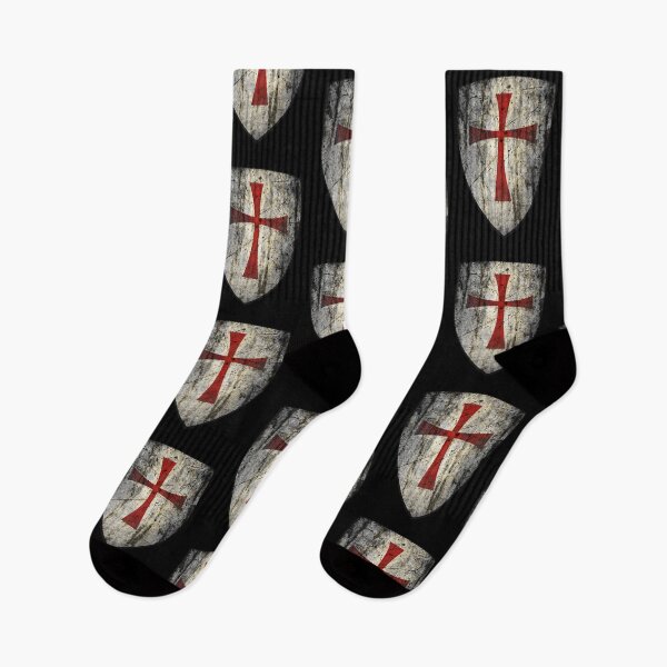 Item preview, Templar Relic Shield • Distressed Crusader Cross • Medieval Battle‑Worn Emblem designed and sold by worldwarvintage.