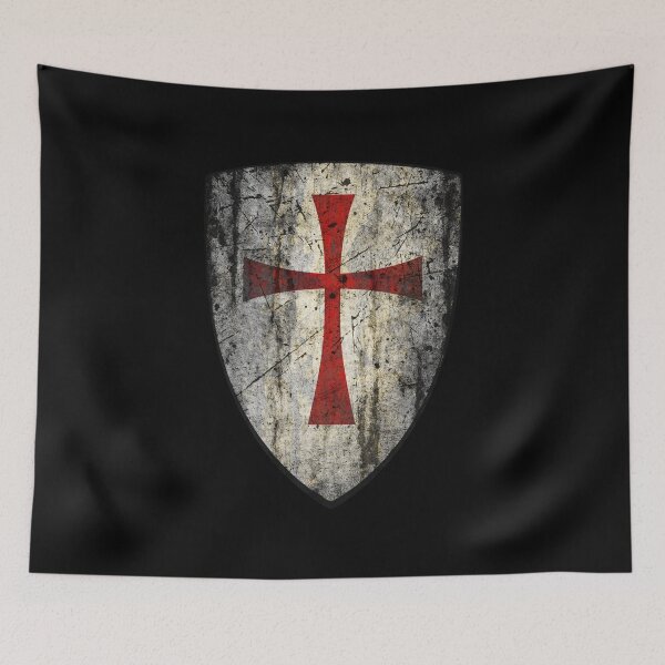 Item preview, Templar Relic Shield • Distressed Crusader Cross • Medieval Battle‑Worn Emblem designed and sold by worldwarvintage.