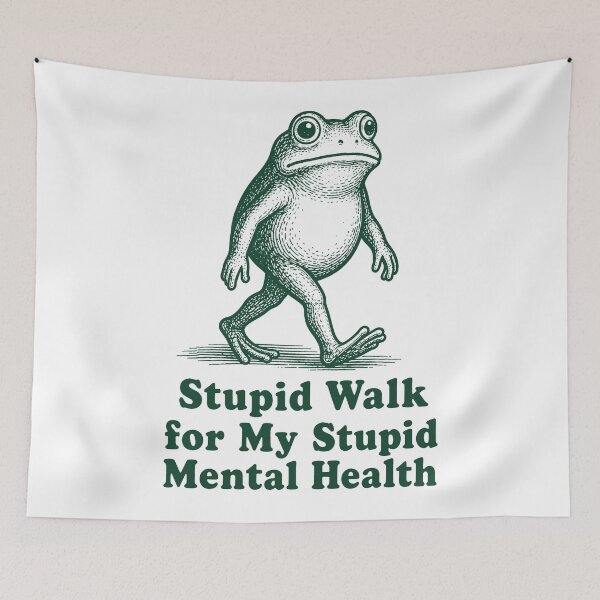 Item preview, Stupid Walk Frog Meme, Funny Mental Health Humor designed and sold by will freed18.