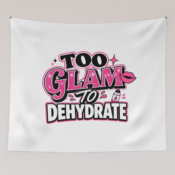 Item preview, Too Glam To Dehydrate Sassy Pink Glitter Lips designed and sold by Fenay Designs.