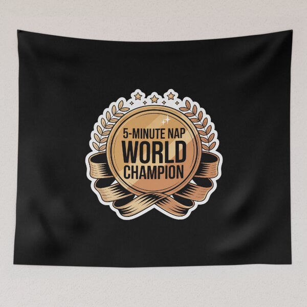 Item preview, Funny 5-Minute Nap World Champion Award Medal Sticker designed and sold by FestivityFinds.