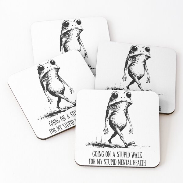 Item preview, Going On A Stupid Walk for My Stupid Mental Health Frog Meme designed and sold by will freed18.