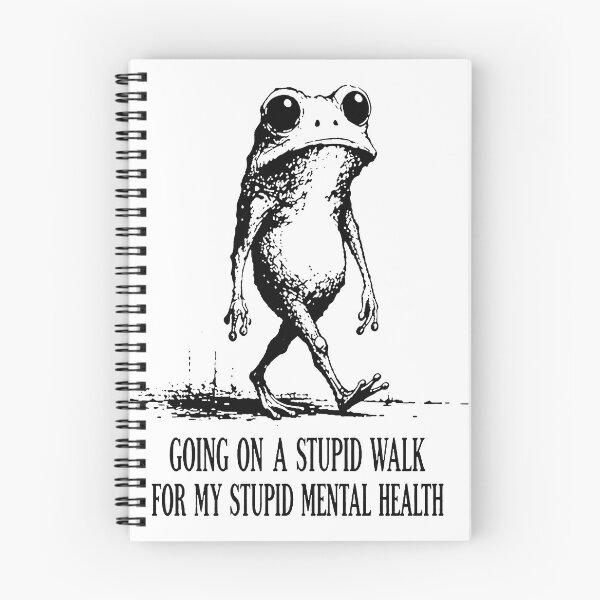 Item preview, Going On A Stupid Walk for My Stupid Mental Health Frog Meme designed and sold by will freed18.
