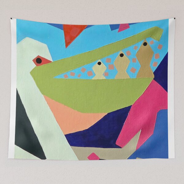 Item preview, Geometric Pelican Fisherman - Modern Abstract Bird Art designed and sold by AliAltinelArt.