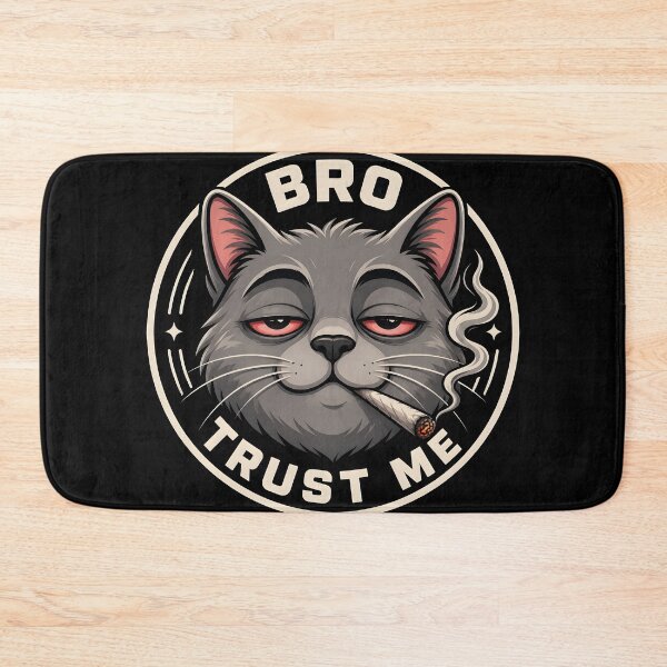 Item preview, Bro Trust Me Stoned Cat Sticker | Funny 420 Weed Meme Cat Circle Sticker designed and sold by WAUZ.