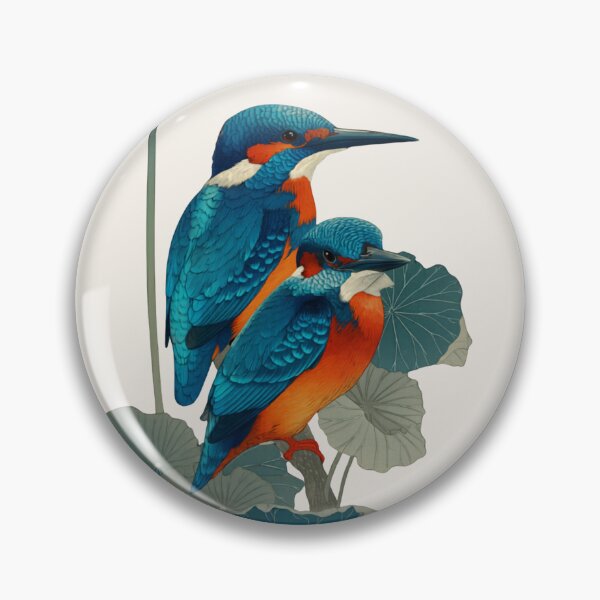 Artikelvorschau, By the Lotus Pond - Japanese Woodblock Kingfisher Art Print entworfen und verkauft von BestVarieties.