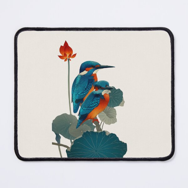 Item preview, By the Lotus Pond - Japanese Woodblock Kingfisher Art Print  designed and sold by BestVarieties.