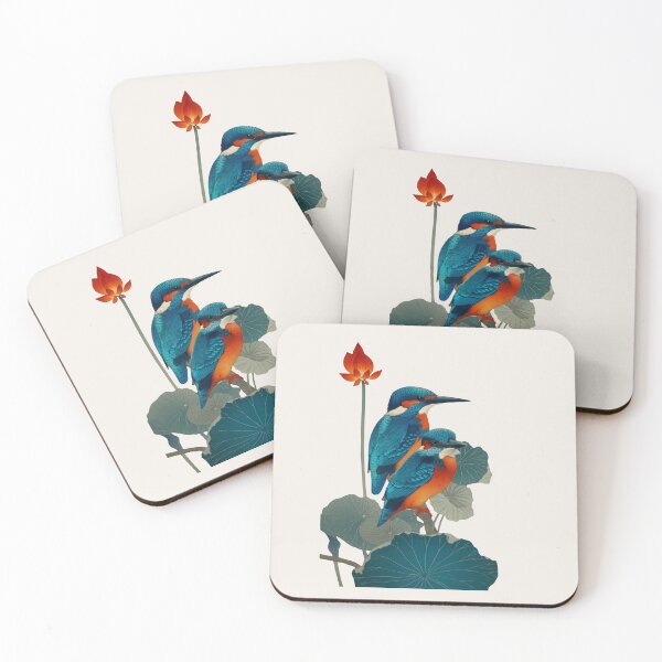 Item preview, By the Lotus Pond - Japanese Woodblock Kingfisher Art Print  designed and sold by BestVarieties.