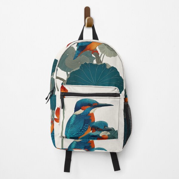 Item preview, By the Lotus Pond - Japanese Woodblock Kingfisher Art Print designed and sold by BestVarieties.