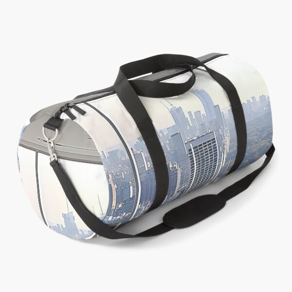 Item preview, modern living room with floor-to-ceiling windows, revealing a bustling cityscape beyond. designed and sold by CheerForGoods.