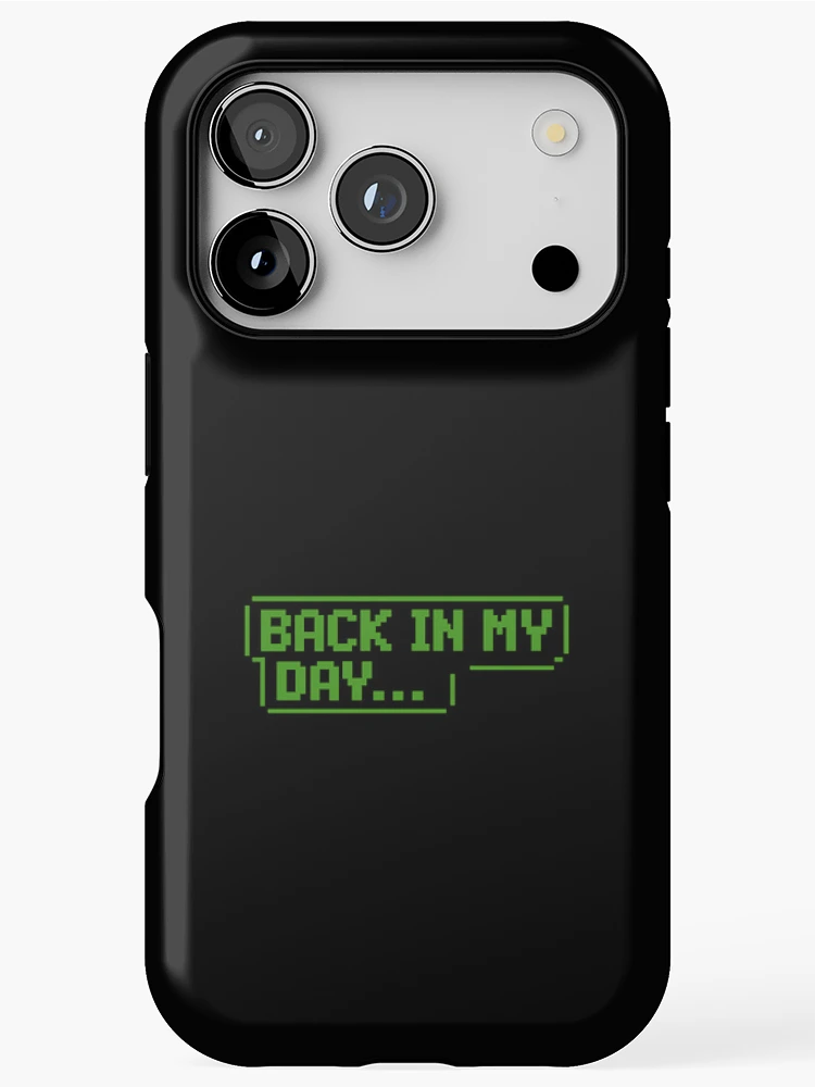 Thumbnail 1 of 4, iPhone Case, Back In My Day Retro Pixel Computer Text Sticker designed and sold by FestivityFinds.