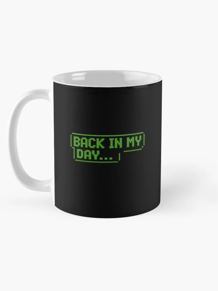 Thumbnail 5 of 6, Coffee Mug, Back In My Day Retro Pixel Computer Text Sticker designed and sold by FestivityFinds.
