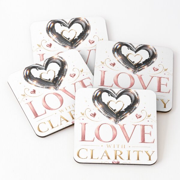 Item preview, Love With Clarity Elegant Glass Heart Relationship Quote Design designed and sold by JagrDesigns.