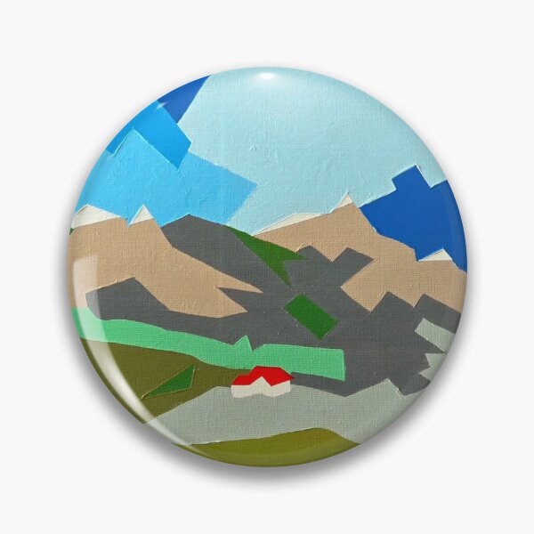 Item preview, Lone Cabin in the Mountains - Geometric Abstract Landscape designed and sold by AliAltinelArt.