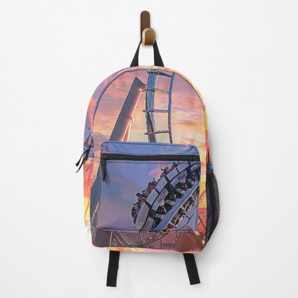 Item preview, image of a theme park showcasing towering chrome roller coasters. designed and sold by CheerForGoods.