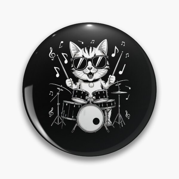 Item preview, Cute Cat Playing Drums Funny Music Cat Drummer Graphic designed and sold by FerminVigo.