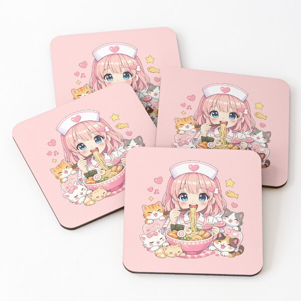 Item preview, Anime Nurse Powered By Ramen And Cats Funny Cute Kawaii Nurse Motivation Food Lover Gift designed and sold by Im-Ara.