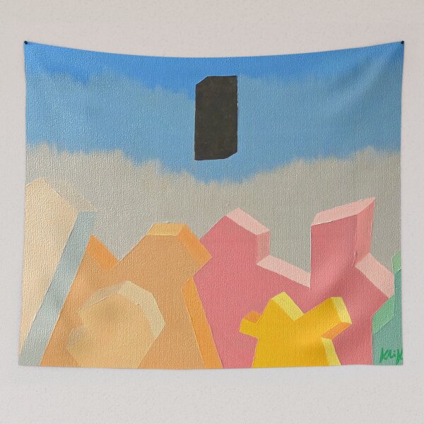 Item preview, Cosmic Odyssey - Abstract Surrealist Monolith Art designed and sold by AliAltinelArt.