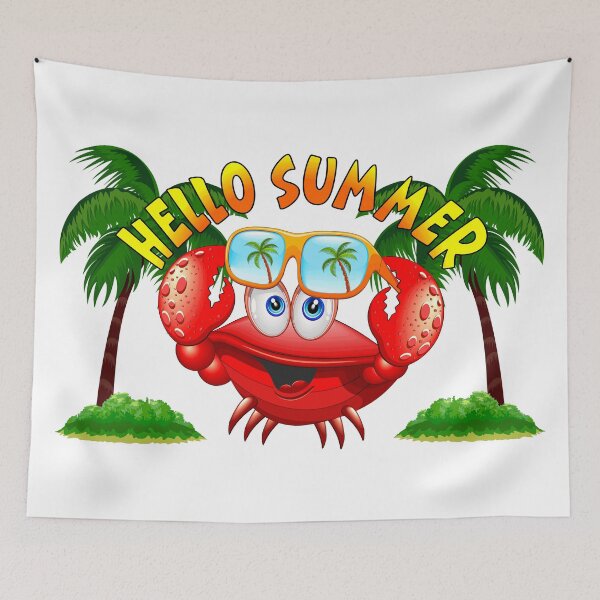 Item preview, Crab with Sunglasses Hello Summer Mood Meme designed and sold by BluedarkArt.