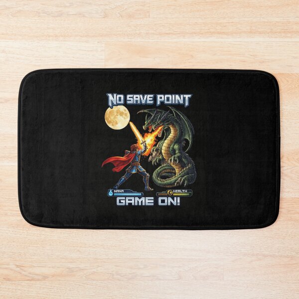 Item preview, No Save Point Retro Gaming T-Shirt - Epic Dragon vs Knight Fantasy Design designed and sold by Cree8if.