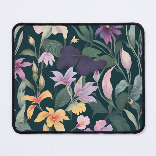 Item preview, Flower Market -Tropical Stargazer Lily flowers and leaves against a dark background designed and sold by RekhaArtGalaxy.