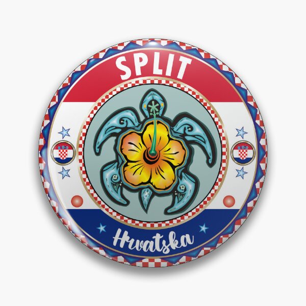 Item preview, Split Hrvatska Croatia sea turtle hibiscus flag designed and sold by studioss76.