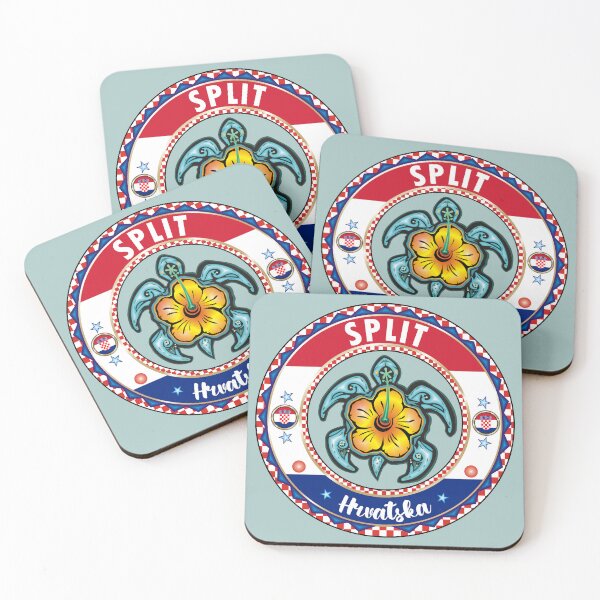 Item preview, Split Hrvatska Croatia sea turtle hibiscus flag designed and sold by studioss76.
