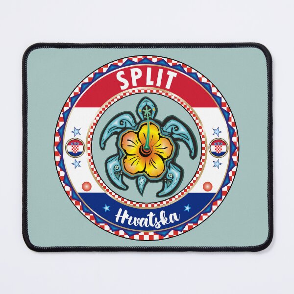 Item preview, Split Hrvatska Croatia sea turtle hibiscus flag designed and sold by studioss76.