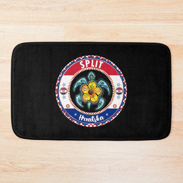 Item preview, Split Hrvatska Croatia sea turtle hibiscus flag designed and sold by studioss76.
