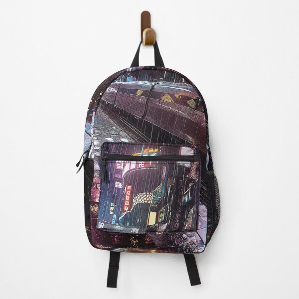 Item preview, futuristic train speeding through a bustling cityscape at night. designed and sold by CheerForGoods.