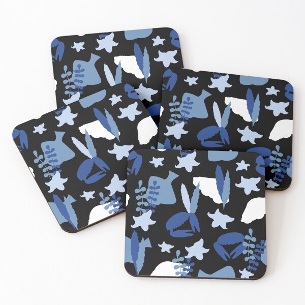 Item preview, Blue Nautical Sea Creature Silhouette Pattern designed and sold by MyTutina.