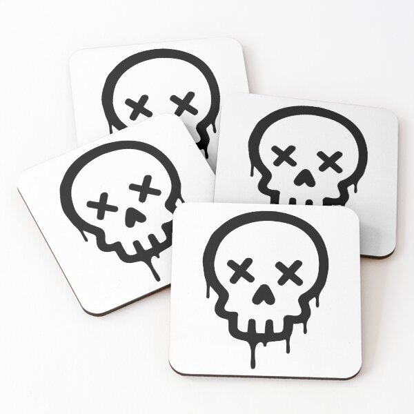 Item preview, Skull With X Eyes Skateboard Graffiti Sticker Black and White – Urban Street Skater Art Sticker designed and sold by Olivra.