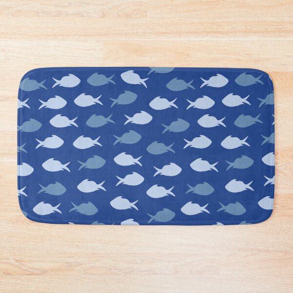 Item preview, Nautical Blue Fish Silhouette Underwater Pattern  designed and sold by MyTutina.