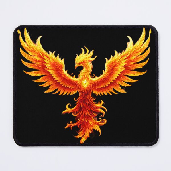 Item preview, Phoenix Fire Bird Clean Flame Wings Minimalist Tattoo Style Design designed and sold by KaozTempest.