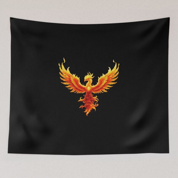 Item preview, Phoenix Fire Bird Clean Flame Wings Minimalist Tattoo Style Design designed and sold by KaozTempest.